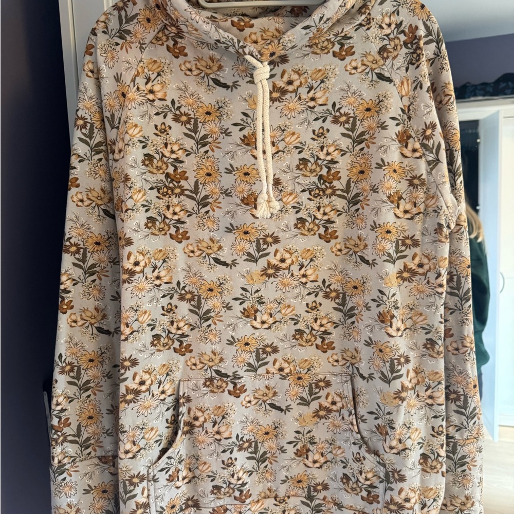 Floral Cowl Neck Sweatshirt